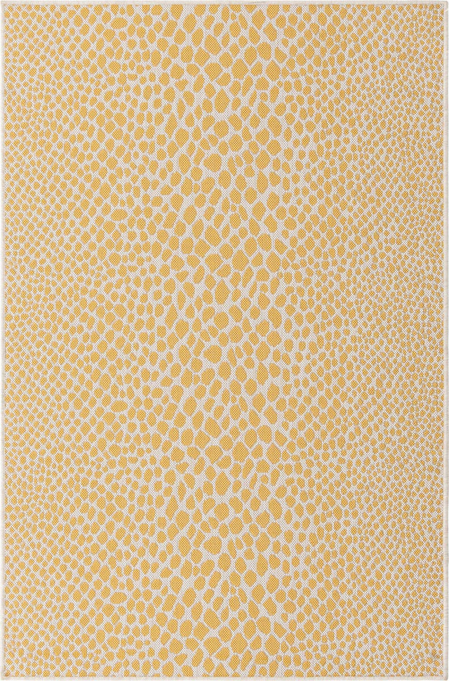 Yellow Ivory 4' 1 x 6' 1 Jill Zarin Outdoor Rectangle Area Rug Weather Resistant for Patio, Deck, Terrace, Balcony, Porch Durable 100% Polypropylene Carpet for Outside for Sale at Rug Engine