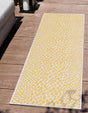Yellow Ivory 2' x 6' 1 Jill Zarin Outdoor Runner Area Rug Weather Resistant for Patio, Deck, Terrace, Balcony, Porch Durable 100% Polypropylene Carpet for Outside for Sale at Rug Engine