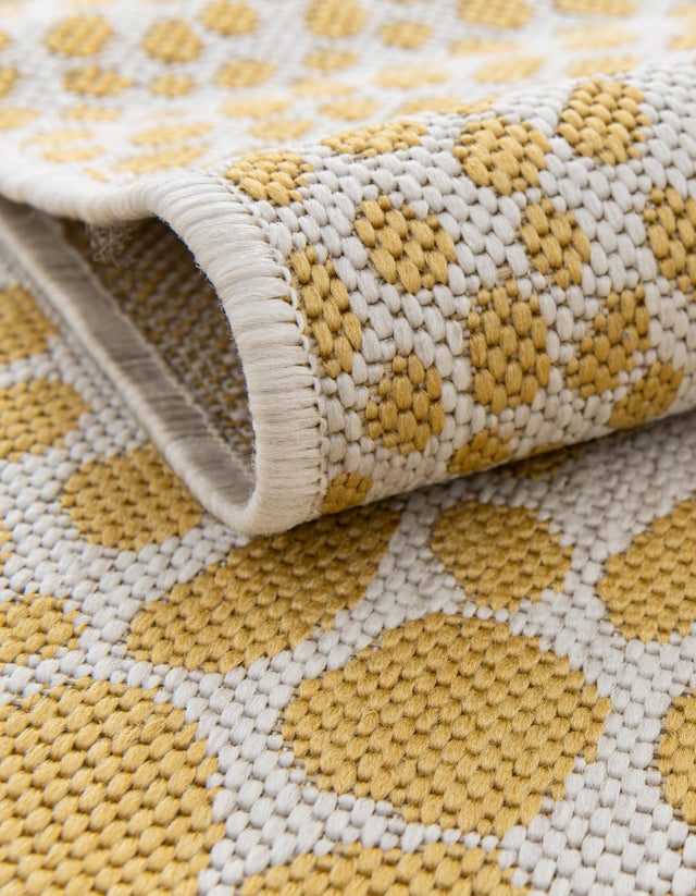 Yellow Ivory 2' x 6' 1 Jill Zarin Outdoor Runner Area Rug Weather Resistant for Patio, Deck, Terrace, Balcony, Porch Durable 100% Polypropylene Carpet for Outside for Sale at Rug Engine