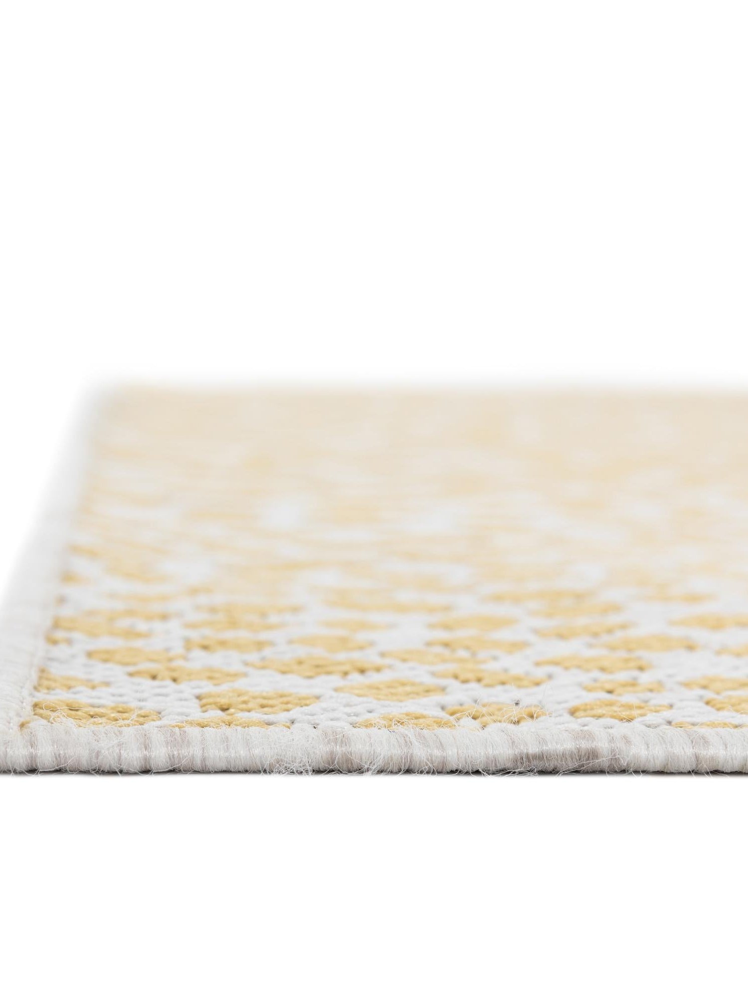 Yellow Ivory 2' x 6' 1 Jill Zarin Outdoor Runner Area Rug Weather Resistant for Patio, Deck, Terrace, Balcony, Porch Durable 100% Polypropylene Carpet for Outside for Sale at Rug Engine
