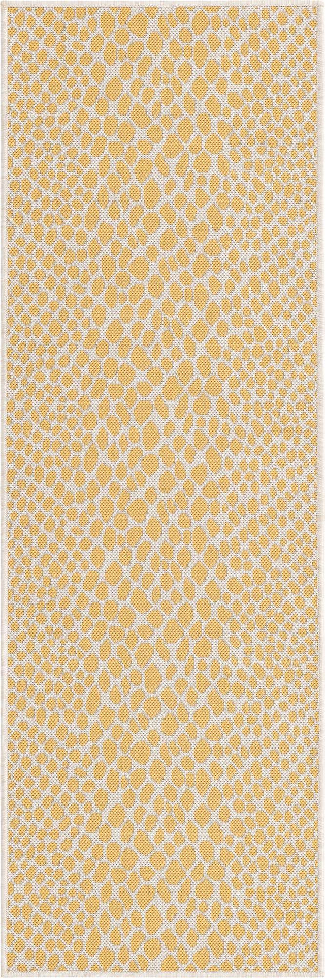 Yellow Ivory 2' x 6' 1 Jill Zarin Outdoor Runner Area Rug Weather Resistant for Patio, Deck, Terrace, Balcony, Porch Durable 100% Polypropylene Carpet for Outside for Sale at Rug Engine