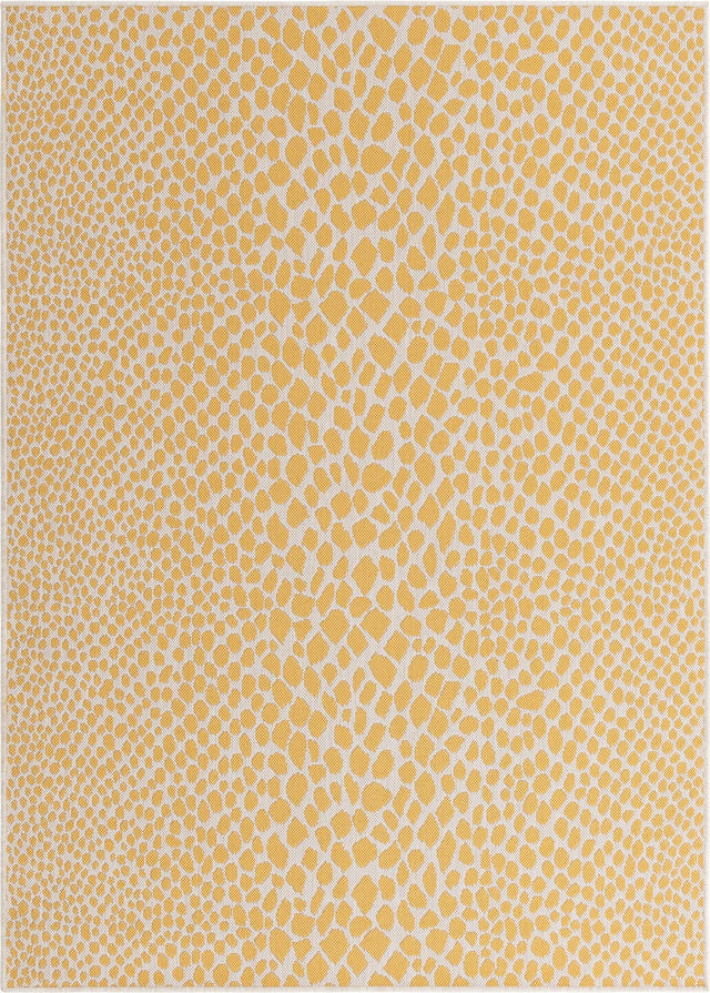 Yellow Ivory 1' 4 x 1' 4 Jill Zarin Outdoor Sample Area Rug Weather Resistant for Patio, Deck, Terrace, Balcony, Porch Durable 100% Polypropylene Carpet for Outside for Sale at Rug Engine