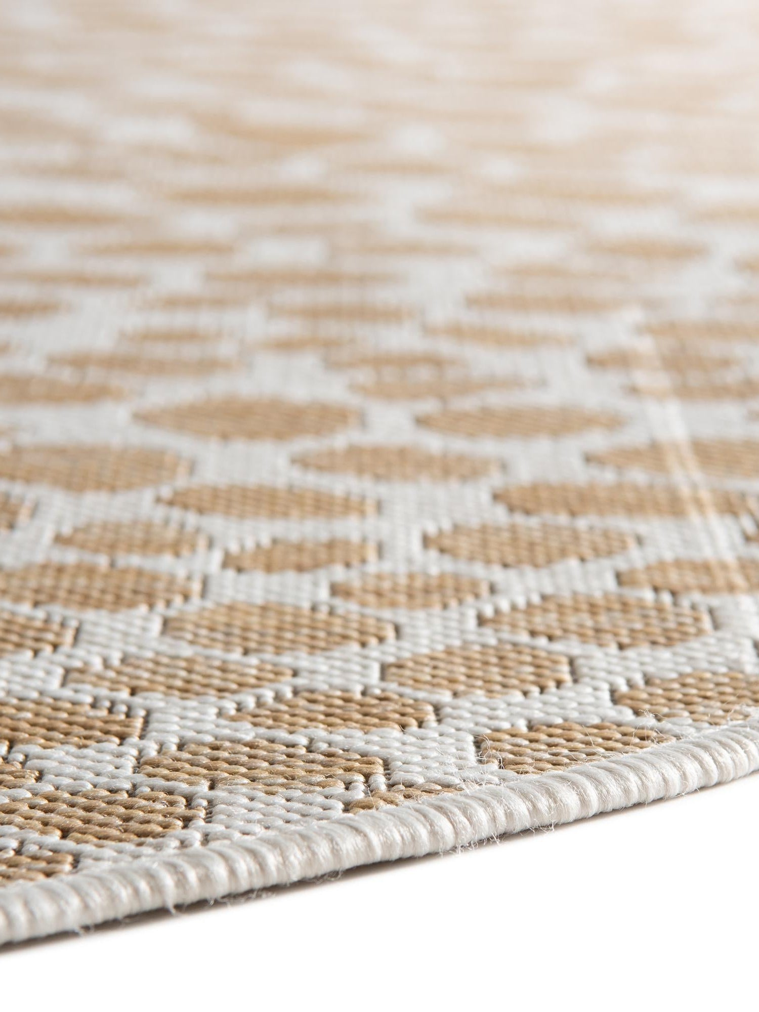 Dark Beige 6' 7 x 6' 7 Jill Zarin Outdoor Round Area Rug Weather Resistant for Patio, Deck, Terrace, Balcony, Porch Durable 100% Polypropylene Carpet for Outside for Sale at Rug Engine