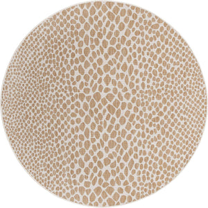 Dark Beige 6' 7 x 6' 7 Jill Zarin Outdoor Round Area Rug Weather Resistant for Patio, Deck, Terrace, Balcony, Porch Durable 100% Polypropylene Carpet for Outside for Sale at Rug Engine