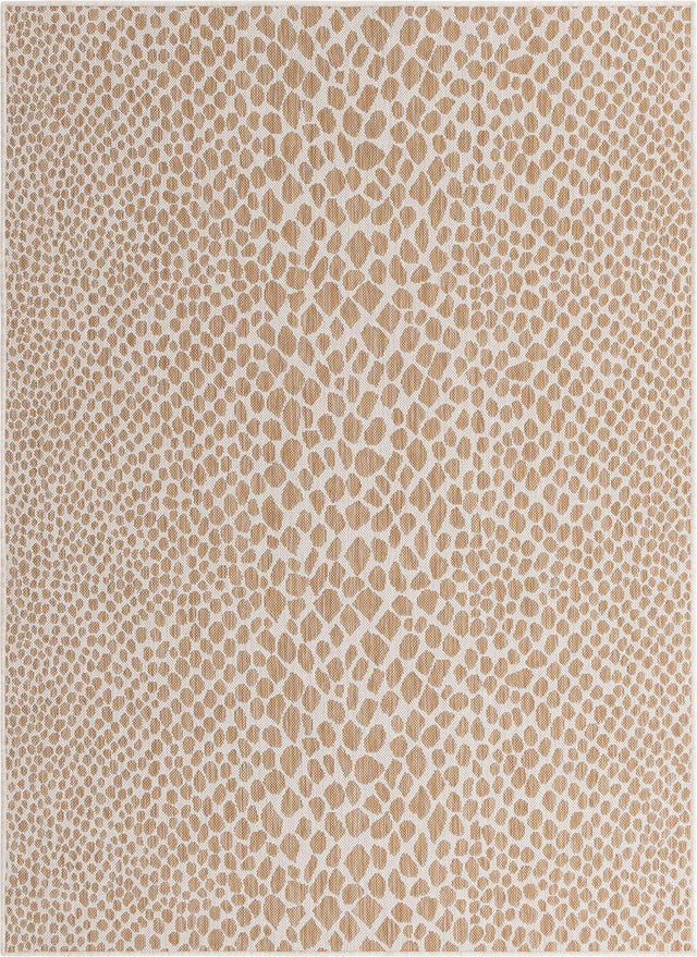Dark Beige 5' 3 x 8' Jill Zarin Outdoor Rectangle Area Rug Weather Resistant for Patio, Deck, Terrace, Balcony, Porch Durable 100% Polypropylene Carpet for Outside for Sale at Rug Engine