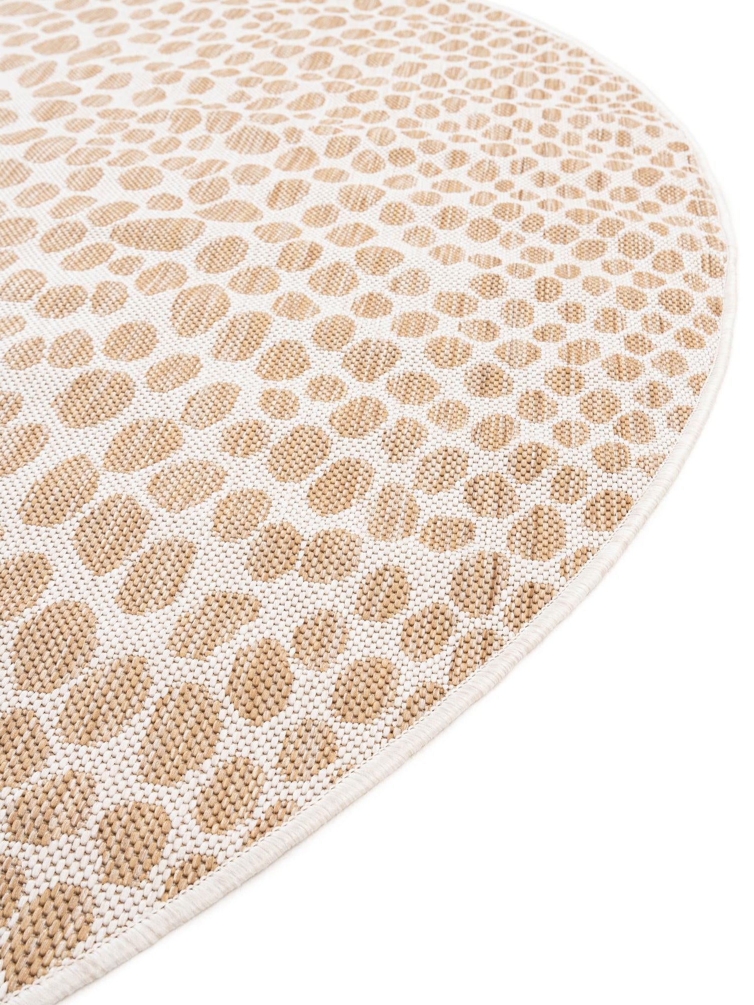 Dark Beige 6' 7 x 6' 7 Jill Zarin Outdoor Round Area Rug Weather Resistant for Patio, Deck, Terrace, Balcony, Porch Durable 100% Polypropylene Carpet for Outside for Sale at Rug Engine