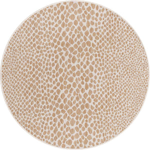 Dark Beige 4' 1 x 4' 1 Jill Zarin Outdoor Round Area Rug Weather Resistant for Patio, Deck, Terrace, Balcony, Porch Durable 100% Polypropylene Carpet for Outside for Sale at Rug Engine