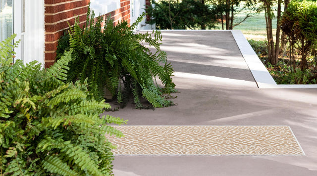 Dark Beige 2' x 8' Jill Zarin Outdoor Runner Area Rug Weather Resistant for Patio, Deck, Terrace, Balcony, Porch Durable 100% Polypropylene Carpet for Outside for Sale at Rug Engine