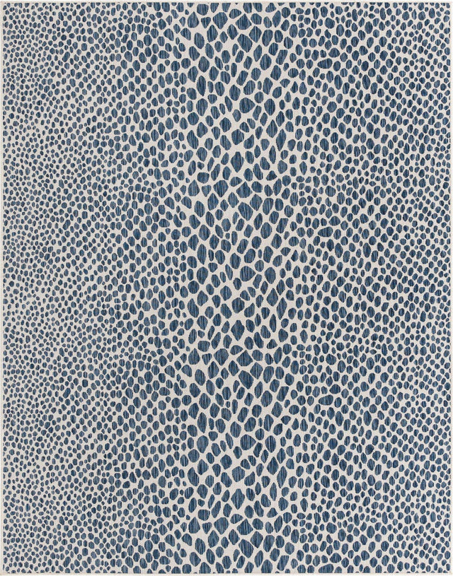 Blue 7' 10 x 10' Jill Zarin Outdoor Rectangle Area Rug Weather Resistant for Patio, Deck, Terrace, Balcony, Porch Durable 100% Polypropylene Carpet for Outside for Sale at Rug Engine