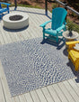 Blue 7' 10 x 7' 10 Jill Zarin Outdoor Square Area Rug Weather Resistant for Patio, Deck, Terrace, Balcony, Porch Durable 100% Polypropylene Carpet for Outside for Sale at Rug Engine