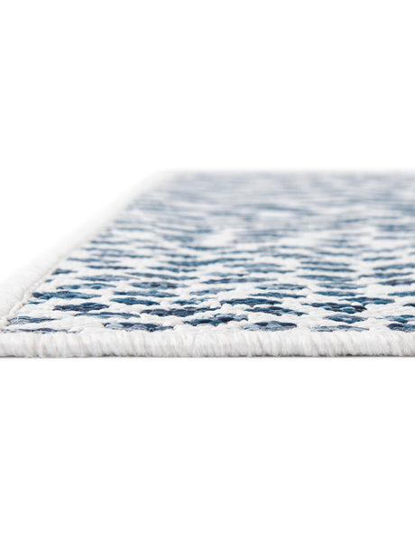 Blue 7' 10 x 7' 10 Jill Zarin Outdoor Square Area Rug Weather Resistant for Patio, Deck, Terrace, Balcony, Porch Durable 100% Polypropylene Carpet for Outside for Sale at Rug Engine