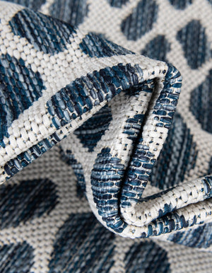 Blue 7' 10 x 7' 10 Jill Zarin Outdoor Square Area Rug Weather Resistant for Patio, Deck, Terrace, Balcony, Porch Durable 100% Polypropylene Carpet for Outside for Sale at Rug Engine