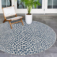 Blue 4' 1 x 4' 1 Jill Zarin Outdoor Round Area Rug Weather Resistant for Patio, Deck, Terrace, Balcony, Porch Durable 100% Polypropylene Carpet for Outside for Sale at Rug Engine