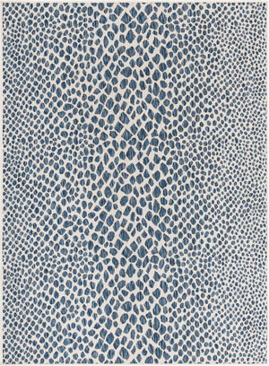 Blue 5' 3 x 8' Jill Zarin Outdoor Rectangle Area Rug Weather Resistant for Patio, Deck, Terrace, Balcony, Porch Durable 100% Polypropylene Carpet for Outside for Sale at Rug Engine