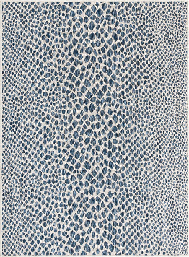 Blue 5' 3 x 8' Jill Zarin Outdoor Rectangle Area Rug Weather Resistant for Patio, Deck, Terrace, Balcony, Porch Durable 100% Polypropylene Carpet for Outside for Sale at Rug Engine