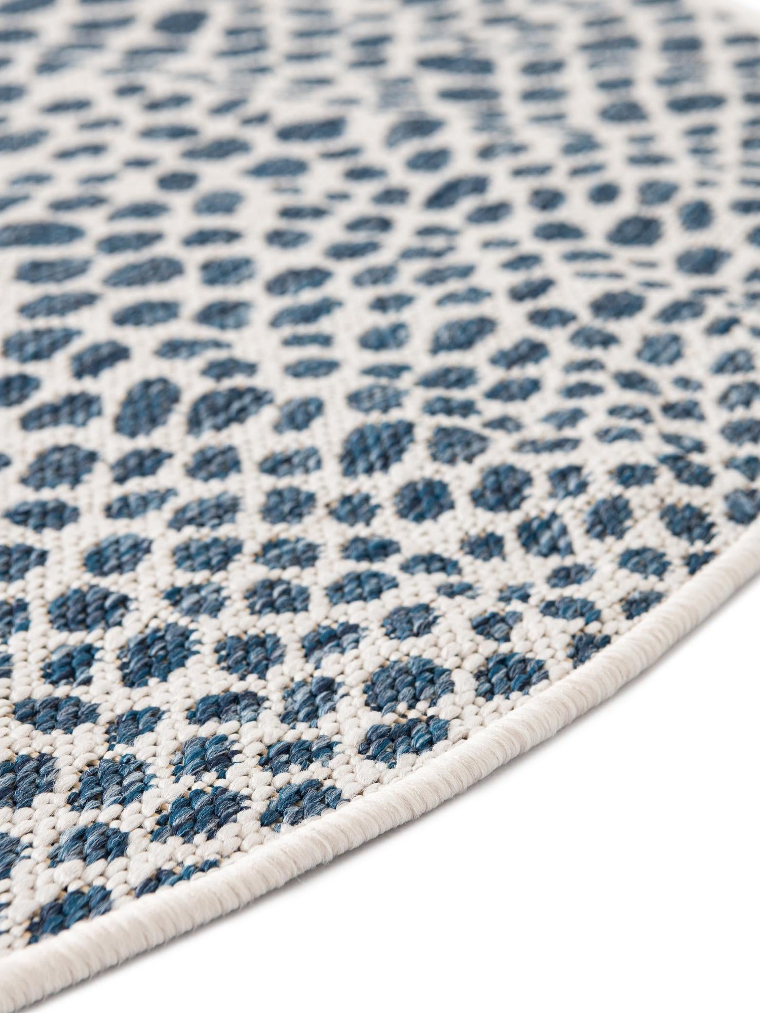 Blue 7' 10 x 10' Jill Zarin Outdoor Oval Area Rug Weather Resistant for Patio, Deck, Terrace, Balcony, Porch Durable 100% Polypropylene Carpet for Outside for Sale at Rug Engine