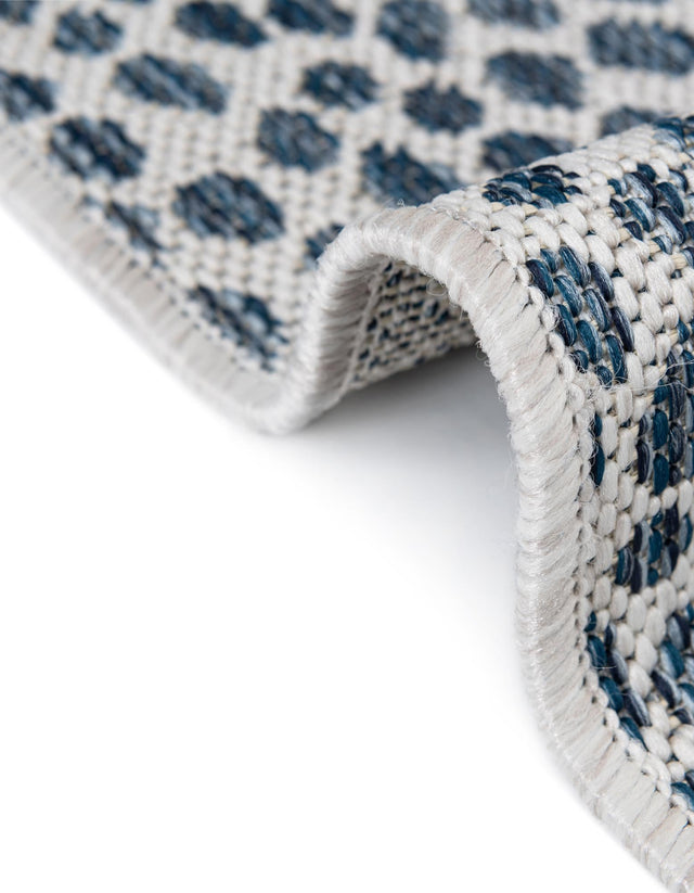 Blue 5' 3 x 8' Jill Zarin Outdoor Oval Area Rug Weather Resistant for Patio, Deck, Terrace, Balcony, Porch Durable 100% Polypropylene Carpet for Outside for Sale at Rug Engine