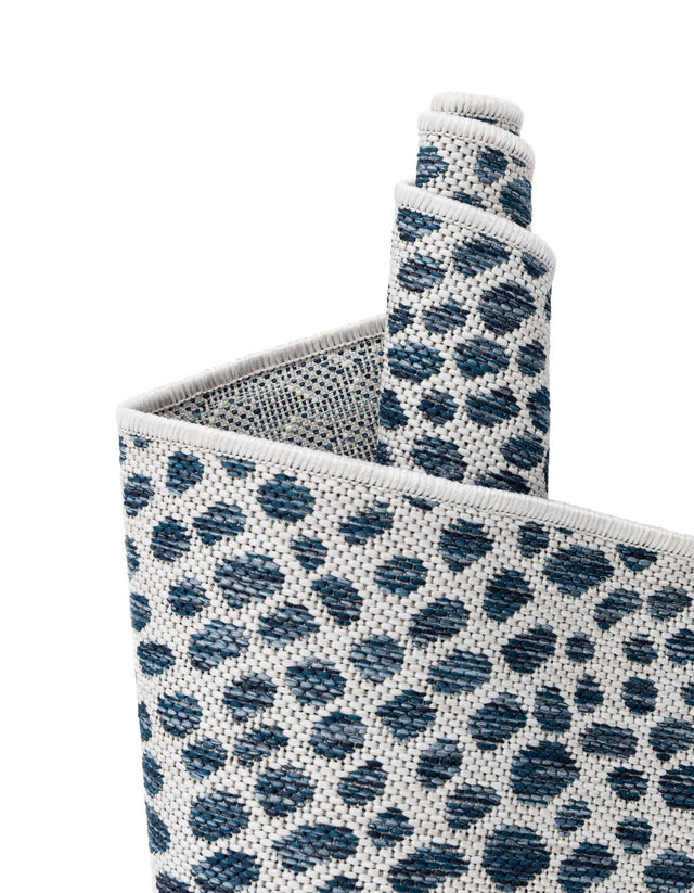Blue 5' 3 x 8' Jill Zarin Outdoor Oval Area Rug Weather Resistant for Patio, Deck, Terrace, Balcony, Porch Durable 100% Polypropylene Carpet for Outside for Sale at Rug Engine