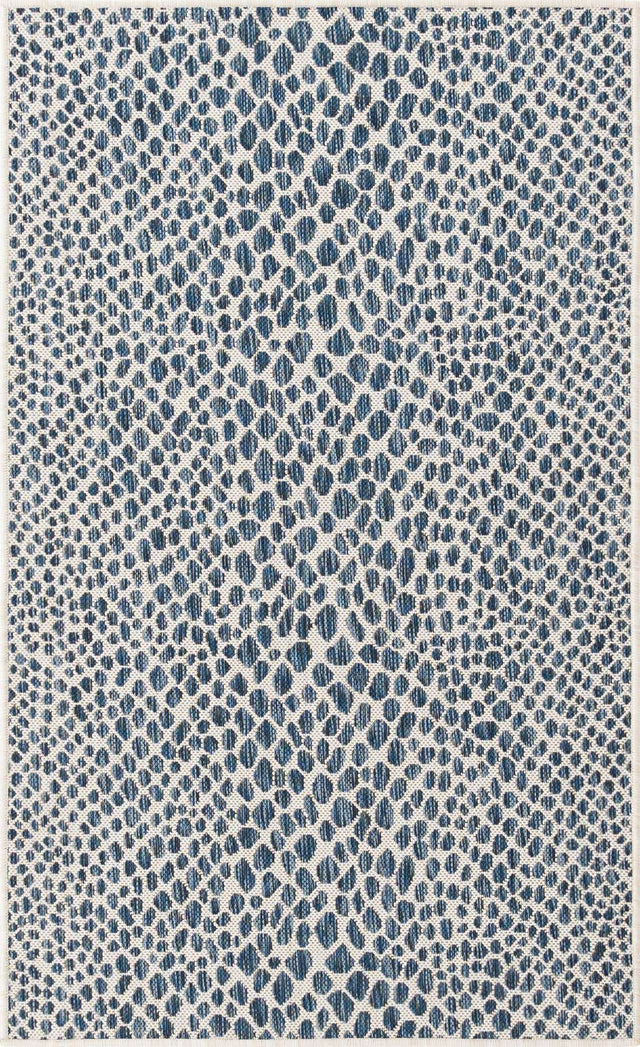 Blue 3' 1 x 5' 3 Jill Zarin Outdoor Rectangle Area Rug Weather Resistant for Patio, Deck, Terrace, Balcony, Porch Durable 100% Polypropylene Carpet for Outside for Sale at Rug Engine