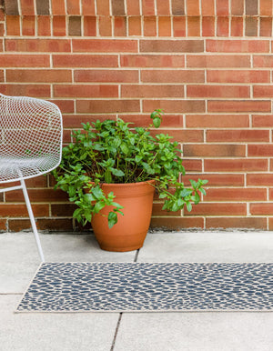 Blue 2' 7 x 10' Jill Zarin Outdoor Runner Area Rug Weather Resistant for Patio, Deck, Terrace, Balcony, Porch Durable 100% Polypropylene Carpet for Outside for Sale at Rug Engine