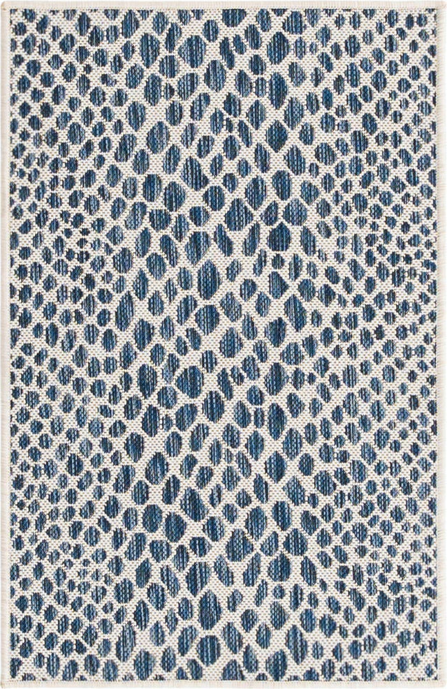 Blue 2' x 3' 1 Jill Zarin Outdoor Rectangle Area Rug Weather Resistant for Patio, Deck, Terrace, Balcony, Porch Durable 100% Polypropylene Carpet for Outside for Sale at Rug Engine