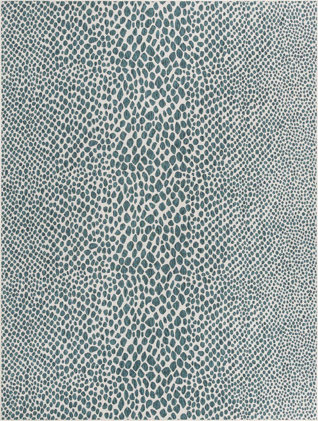 Teal 9' x 12' Jill Zarin Outdoor Rectangle Rug