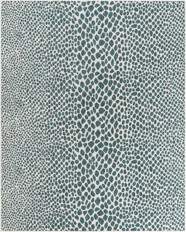 Teal 7' 10 x 10' Jill Zarin Outdoor Rectangle Area Rug Weather Resistant for Patio, Deck, Terrace, Balcony, Porch Durable 100% Polypropylene Carpet for Outside for Sale at Rug Engine