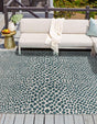 Teal 7' 10 x 7' 10 Jill Zarin Outdoor Square Area Rug Weather Resistant for Patio, Deck, Terrace, Balcony, Porch Durable 100% Polypropylene Carpet for Outside for Sale at Rug Engine