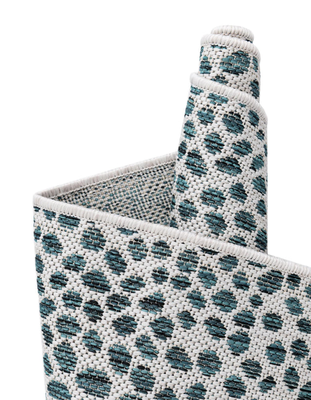 Teal 10' 8 x 10' 8 Jill Zarin Outdoor Square Area Rug Weather Resistant for Patio, Deck, Terrace, Balcony, Porch Durable 100% Polypropylene Carpet for Outside for Sale at Rug Engine