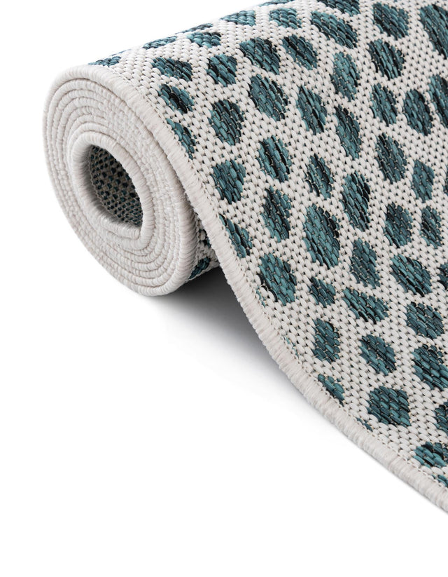 Teal 13' 1 x 13' 1 Jill Zarin Outdoor Square Area Rug Weather Resistant for Patio, Deck, Terrace, Balcony, Porch Durable 100% Polypropylene Carpet for Outside for Sale at Rug Engine