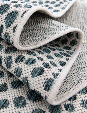 Teal 13' 1 x 13' 1 Jill Zarin Outdoor Square Area Rug Weather Resistant for Patio, Deck, Terrace, Balcony, Porch Durable 100% Polypropylene Carpet for Outside for Sale at Rug Engine