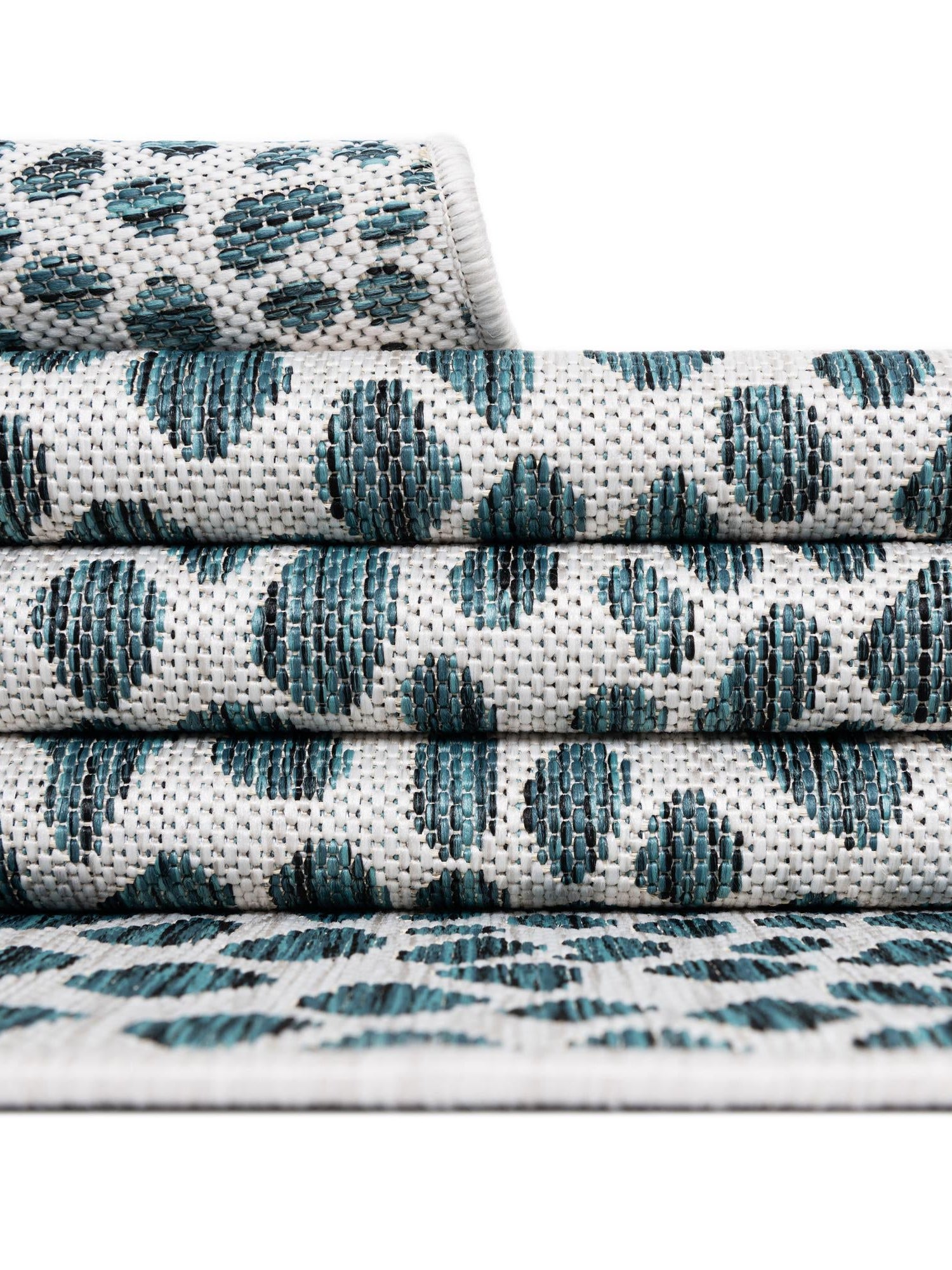 Teal 10' 8 x 10' 8 Jill Zarin Outdoor Square Area Rug Weather Resistant for Patio, Deck, Terrace, Balcony, Porch Durable 100% Polypropylene Carpet for Outside for Sale at Rug Engine