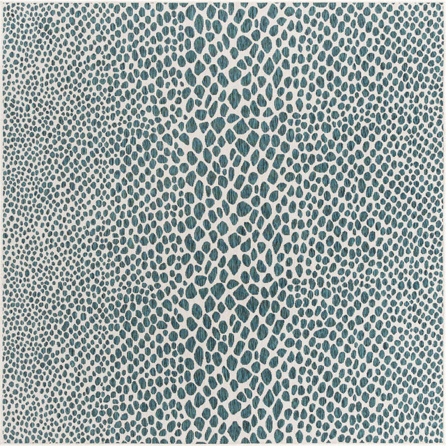 Teal 7' 10 x 7' 10 Jill Zarin Outdoor Square Area Rug Weather Resistant for Patio, Deck, Terrace, Balcony, Porch Durable 100% Polypropylene Carpet for Outside for Sale at Rug Engine