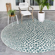 Teal 6' 7 x 6' 7 Jill Zarin Outdoor Round Area Rug Weather Resistant for Patio, Deck, Terrace, Balcony, Porch Durable 100% Polypropylene Carpet for Outside for Sale at Rug Engine