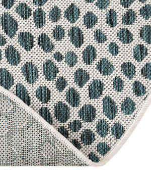 Teal 4' 1 x 4' 1 Jill Zarin Outdoor Round Area Rug Weather Resistant for Patio, Deck, Terrace, Balcony, Porch Durable 100% Polypropylene Carpet for Outside for Sale at Rug Engine