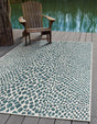 Teal 9' x 12' Jill Zarin Outdoor Rectangle Rug