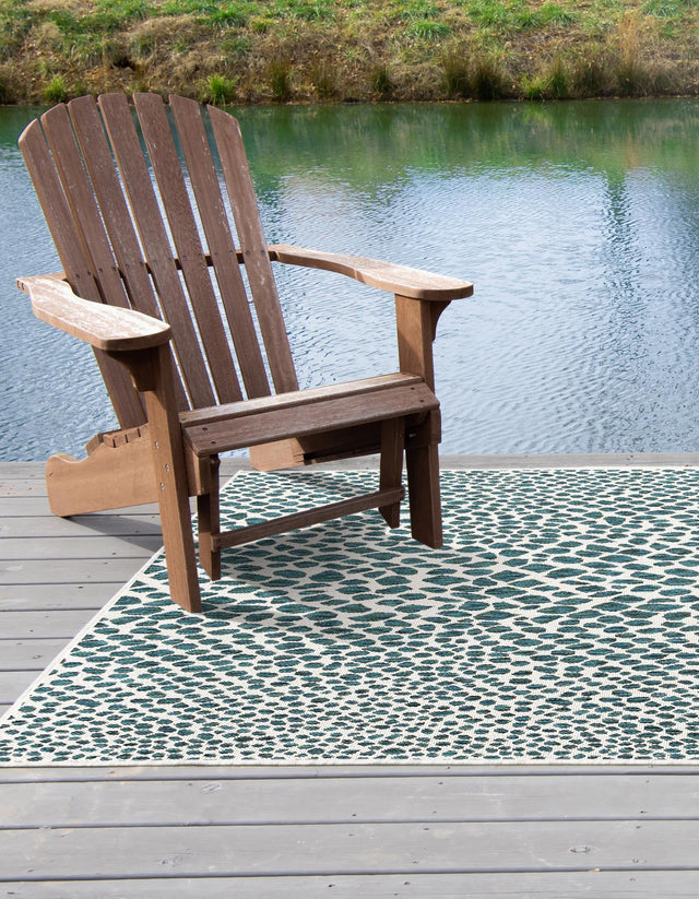 Teal 7' 1 x 10' Jill Zarin Outdoor Rectangle Area Rug Weather Resistant for Patio, Deck, Terrace, Balcony, Porch Durable 100% Polypropylene Carpet for Outside for Sale at Rug Engine