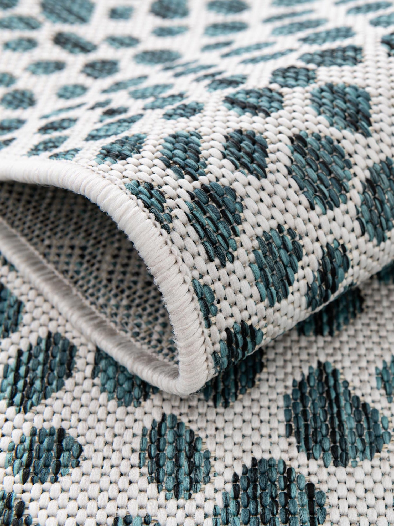 Teal 7' 1 x 10' Jill Zarin Outdoor Rectangle Area Rug Weather Resistant for Patio, Deck, Terrace, Balcony, Porch Durable 100% Polypropylene Carpet for Outside for Sale at Rug Engine