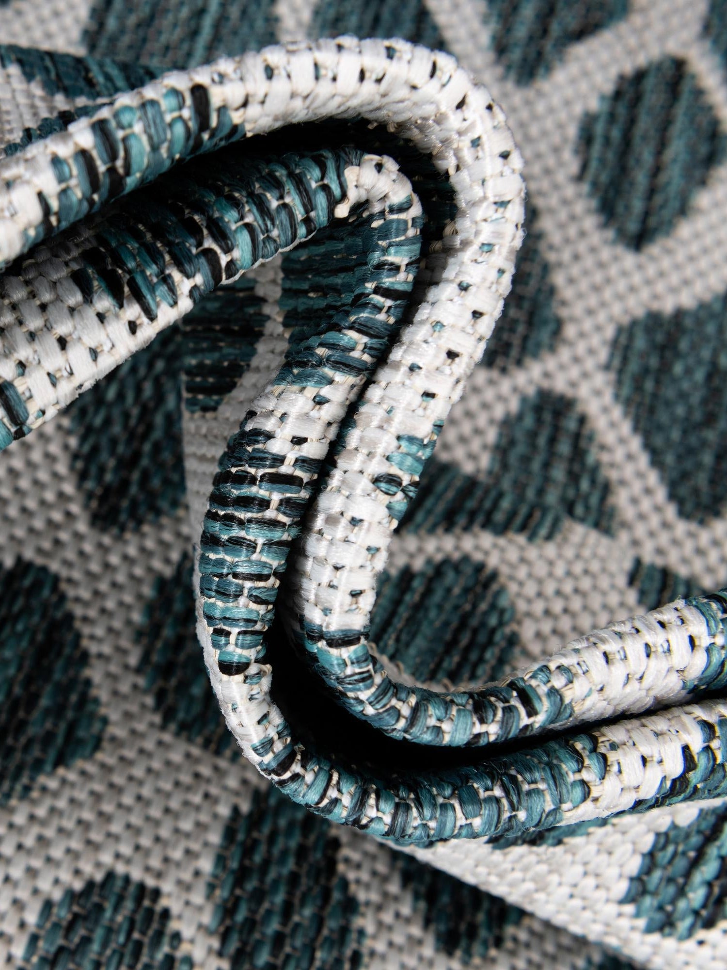 Teal 6' 1 x 9' Jill Zarin Outdoor Rectangle Area Rug Weather Resistant for Patio, Deck, Terrace, Balcony, Porch Durable 100% Polypropylene Carpet for Outside for Sale at Rug Engine