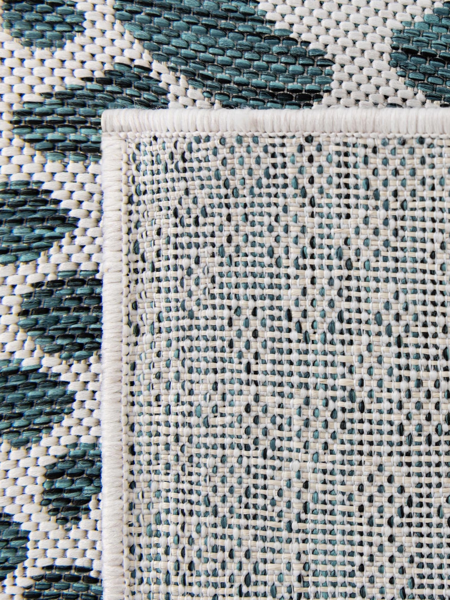 Teal 6' 1 x 9' Jill Zarin Outdoor Rectangle Area Rug Weather Resistant for Patio, Deck, Terrace, Balcony, Porch Durable 100% Polypropylene Carpet for Outside for Sale at Rug Engine