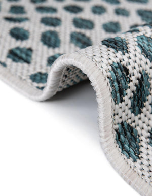 Teal 6' 1 x 9' Jill Zarin Outdoor Rectangle Area Rug Weather Resistant for Patio, Deck, Terrace, Balcony, Porch Durable 100% Polypropylene Carpet for Outside for Sale at Rug Engine