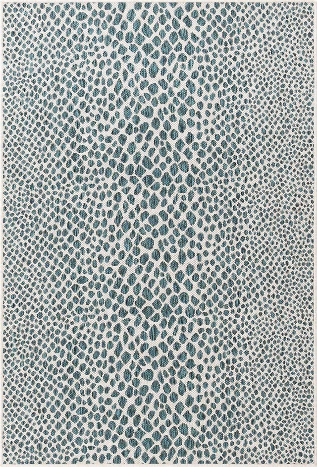 Teal 4' 1 x 6' 1 Jill Zarin Outdoor Rectangle Area Rug Weather Resistant for Patio, Deck, Terrace, Balcony, Porch Durable 100% Polypropylene Carpet for Outside for Sale at Rug Engine