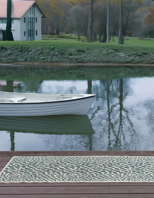 Teal 2' x 8' Jill Zarin Outdoor Runner Area Rug Weather Resistant for Patio, Deck, Terrace, Balcony, Porch Durable 100% Polypropylene Carpet for Outside for Sale at Rug Engine