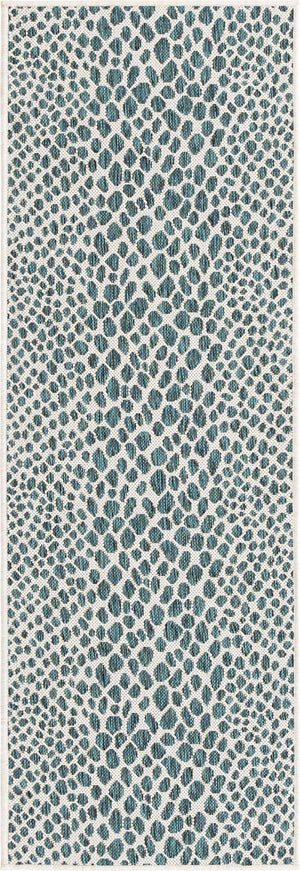 Teal 2' x 6' 1 Jill Zarin Outdoor Runner Area Rug Weather Resistant for Patio, Deck, Terrace, Balcony, Porch Durable 100% Polypropylene Carpet for Outside for Sale at Rug Engine