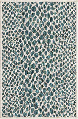 Teal 2' x 3' 1 Jill Zarin Outdoor Rectangle Area Rug Weather Resistant for Patio, Deck, Terrace, Balcony, Porch Durable 100% Polypropylene Carpet for Outside for Sale at Rug Engine