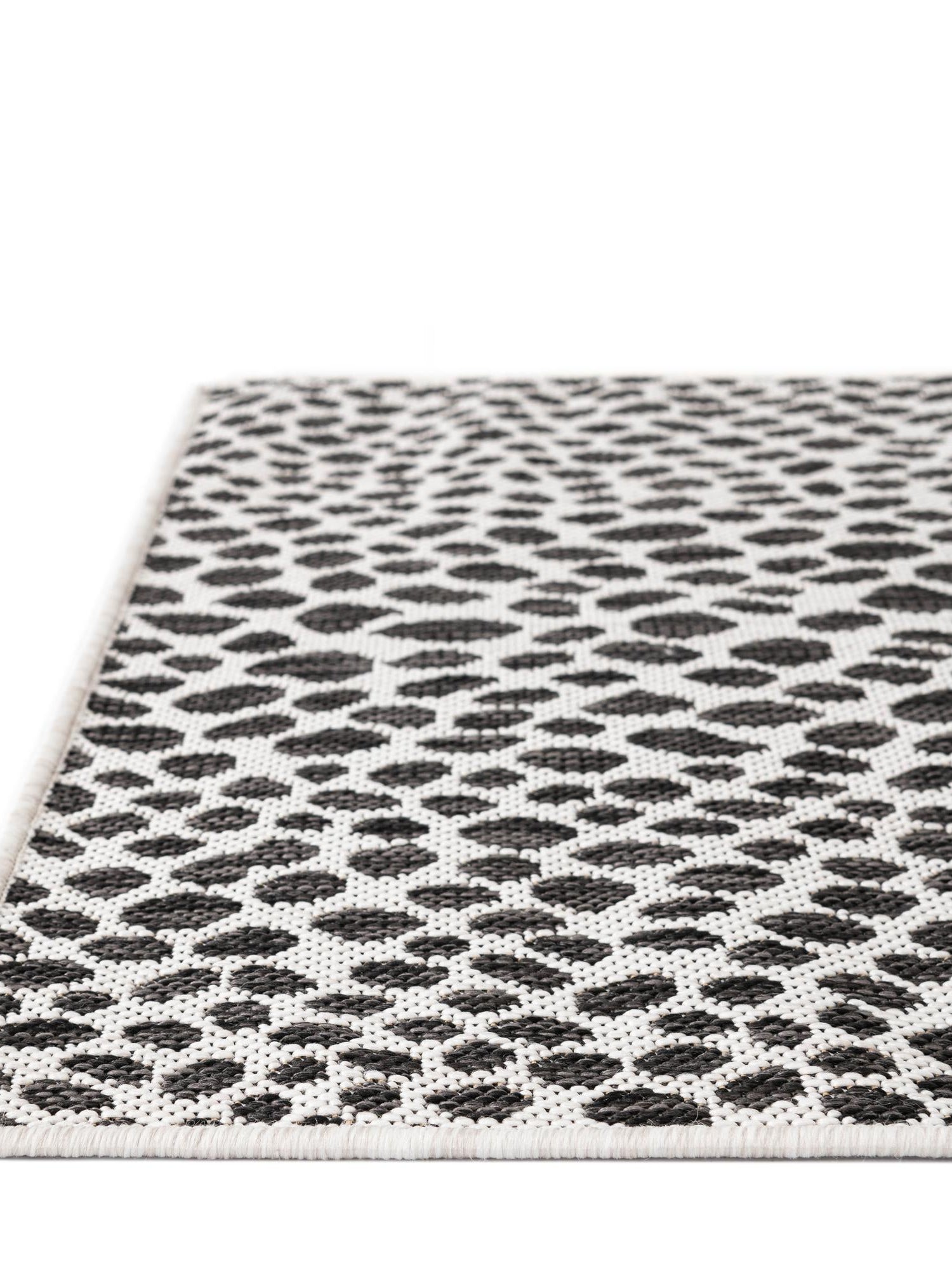 Black 7' 10 x 7' 10 Jill Zarin Outdoor Square Area Rug Weather Resistant for Patio, Deck, Terrace, Balcony, Porch Durable 100% Polypropylene Carpet for Outside for Sale at Rug Engine