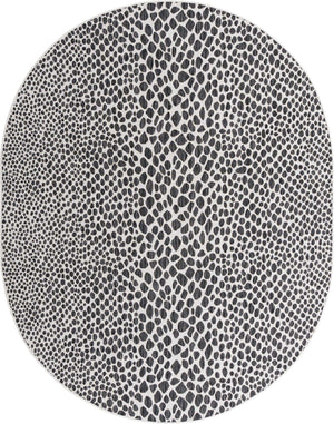 Black 7' 10 x 10' Jill Zarin Outdoor Oval Area Rug Weather Resistant for Patio, Deck, Terrace, Balcony, Porch Durable 100% Polypropylene Carpet for Outside for Sale at Rug Engine