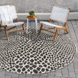 Black 3' 1 x 3' 1 Jill Zarin Outdoor Round Area Rug Weather Resistant for Patio, Deck, Terrace, Balcony, Porch Durable 100% Polypropylene Carpet for Outside for Sale at Rug Engine