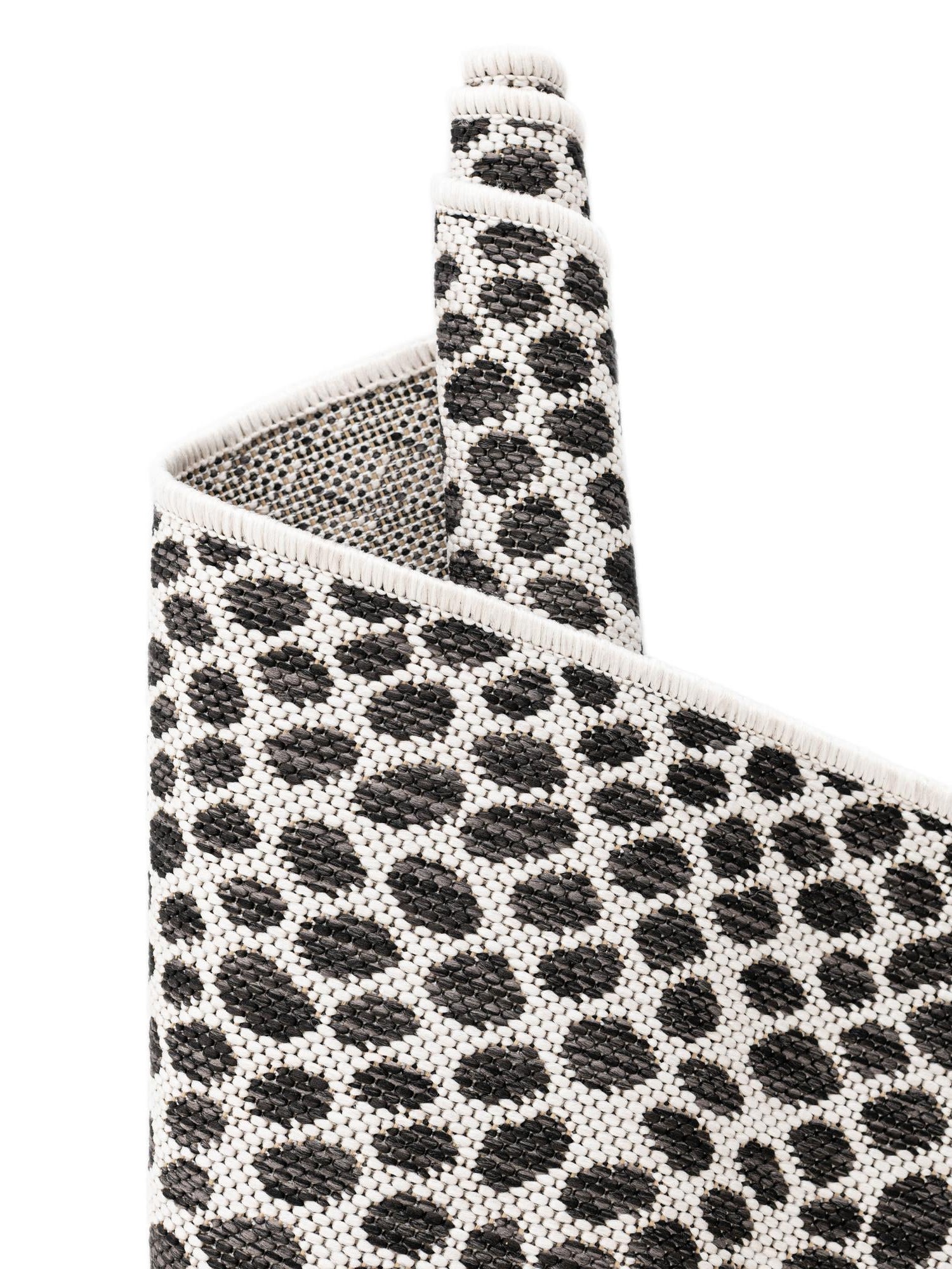Black 6' 7 x 6' 7 Jill Zarin Outdoor Round Area Rug Weather Resistant for Patio, Deck, Terrace, Balcony, Porch Durable 100% Polypropylene Carpet for Outside for Sale at Rug Engine