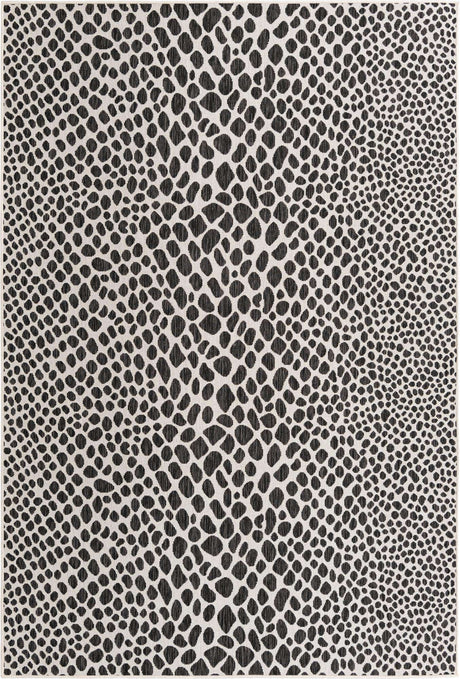 Black 6' 1 x 9' Jill Zarin Outdoor Rectangle Area Rug Weather Resistant for Patio, Deck, Terrace, Balcony, Porch Durable 100% Polypropylene Carpet for Outside for Sale at Rug Engine